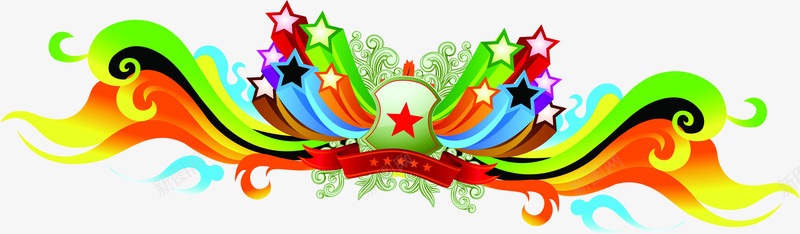 手绘彩色国庆节图标图标