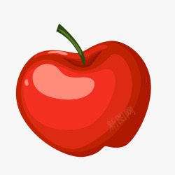苹果形水果元素卡通红色的苹果矢量图高清图片