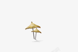 太阳伞草垛海边度假遮阳素材