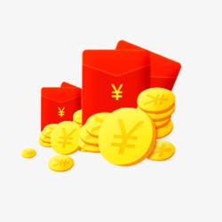 红包包装设计金色创意金币财富元素高清图片