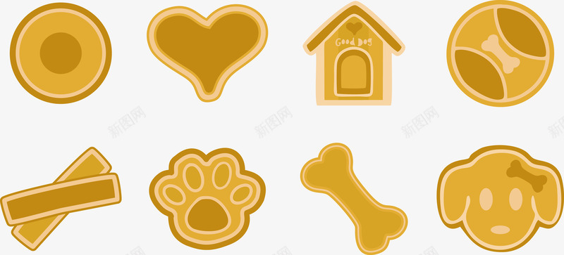 狗狗用品png免抠素材_88icon https://88icon.com 圆形 房屋 爱心 狗狗 脚印 饼干 骨头