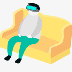 VR虚拟现实眼镜插画矢量图素材