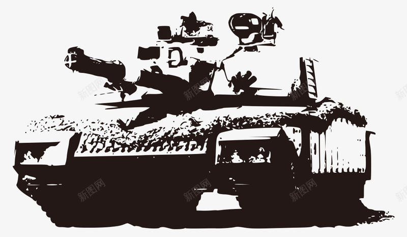 武器装备坦克战车png免抠素材_88icon https://88icon.com 圣坦克 平面坦克素材 武器库 武器装备 矢量坦克 黑白坦克