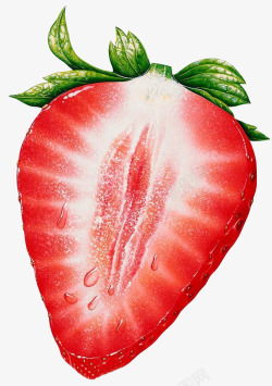新鲜切半水果草莓高清图片