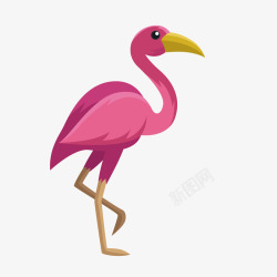 粉色卡通鸟类矢量图素材