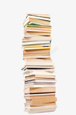 不整齐堆高的书籍实物素材