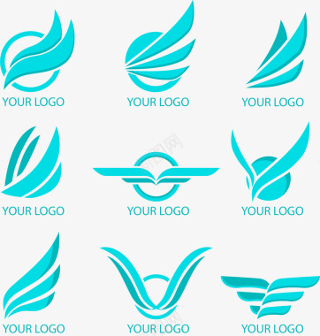 logo设计手绘蓝色LOGO矢量图图标图标