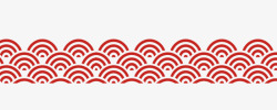 红色波浪线框红色中国风海浪花纹高清图片