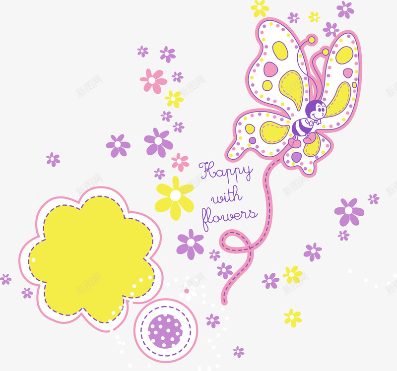 蝴蝶仙子png免抠素材_88icon https://88icon.com 儿童 卡通 小碎花 手账素材 贴纸