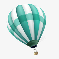 立体球漂浮绿色圆弧热气球元素矢量图高清图片