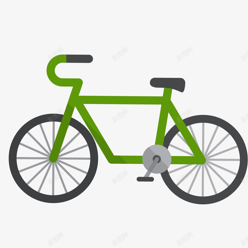 卡通自行车矢量图ai免抠素材_88icon https://88icon.com 交通工具 低碳出行 卡通 自行车 骑行 矢量图