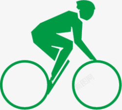 绿色骑单车运动员简笔画素材