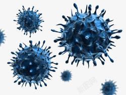 微生物素材蓝色细菌背景高清图片