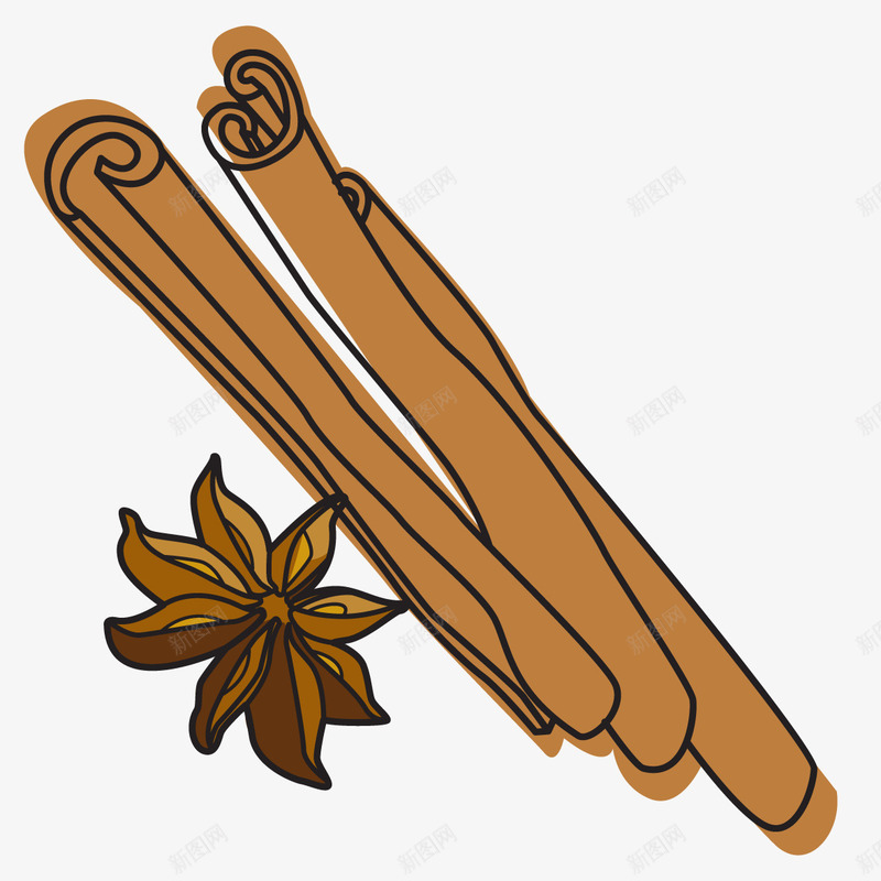 手绘陈皮八角肉桂png免抠素材_88icon https://88icon.com 八角 厨房 手绘 肉桂 陈皮 食物用品