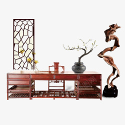 装饰桌子红木家居装饰屏风元素高清图片