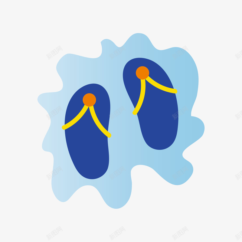 卡通沙滩旅游蓝色人字拖png免抠素材_88icon https://88icon.com 人字拖 卡通 旅游 沙滩 蓝色