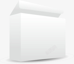 白色开盖的立方体盒子素材