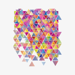 抽象缤纷几何三角块几何素材