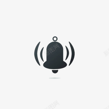 震动传感器黑色简约警报铃图标图标