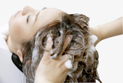 洗发水背景洗头发的女性高清图片