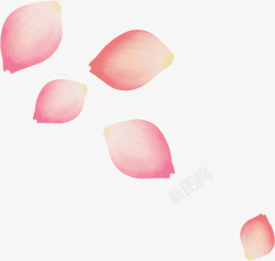 粉色淡雅手绘花瓣素材