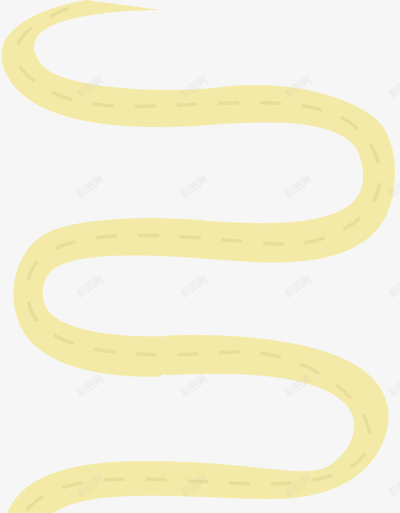 手绘黄色卡通小路png免抠素材_88icon https://88icon.com 卡通 小路 黄色