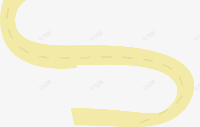 手绘黄色卡通小路png免抠素材_88icon https://88icon.com 卡通 小路 黄色