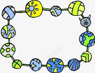 卡通星球边框png免抠素材_88icon https://88icon.com 卡通 可爱 边框