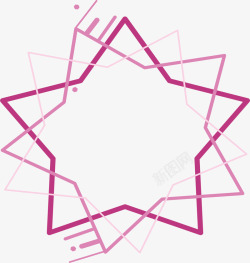 粉红色五角星边框矢量图素材