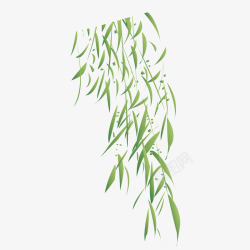 清明节节气海报绿色柳树叶装饰背景矢量图高清图片