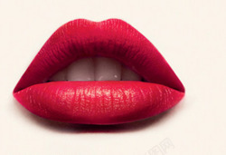 性感合成精修红色的唇部口红素材