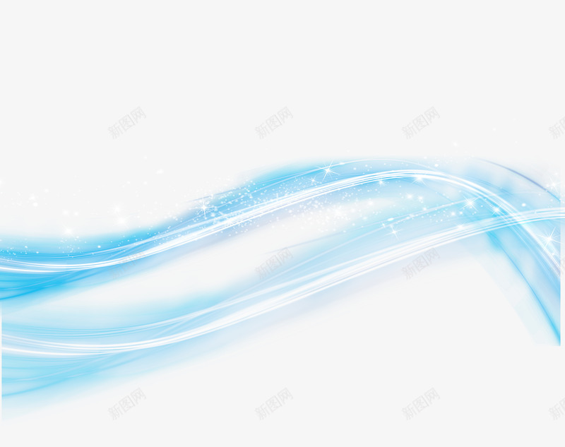 蓝色曲线光线星光效果元素png免抠素材_88icon https://88icon.com 光线 免抠PNG 效果元素 星光 曲线 曲线图案 炫光 蓝色
