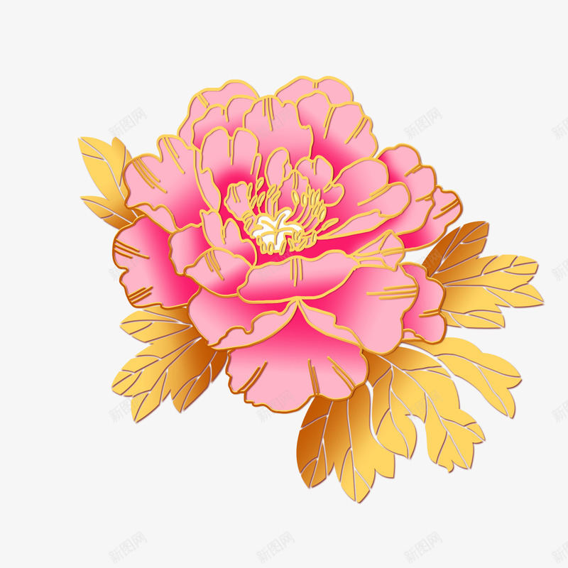 粉红色牡丹花透明png免抠素材_88icon https://88icon.com PNG 牡丹花 粉牡丹 粉红色 素材 透明