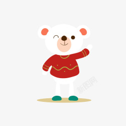 喜庆的小熊可爱的白色小熊图矢量图高清图片