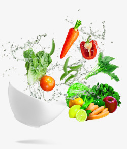 碗里的动感水波碗里的新鲜蔬菜高清图片