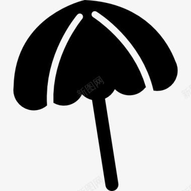 黑沙滩伞图标图标