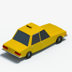 红色尾灯黄色出租车的背面高清图片