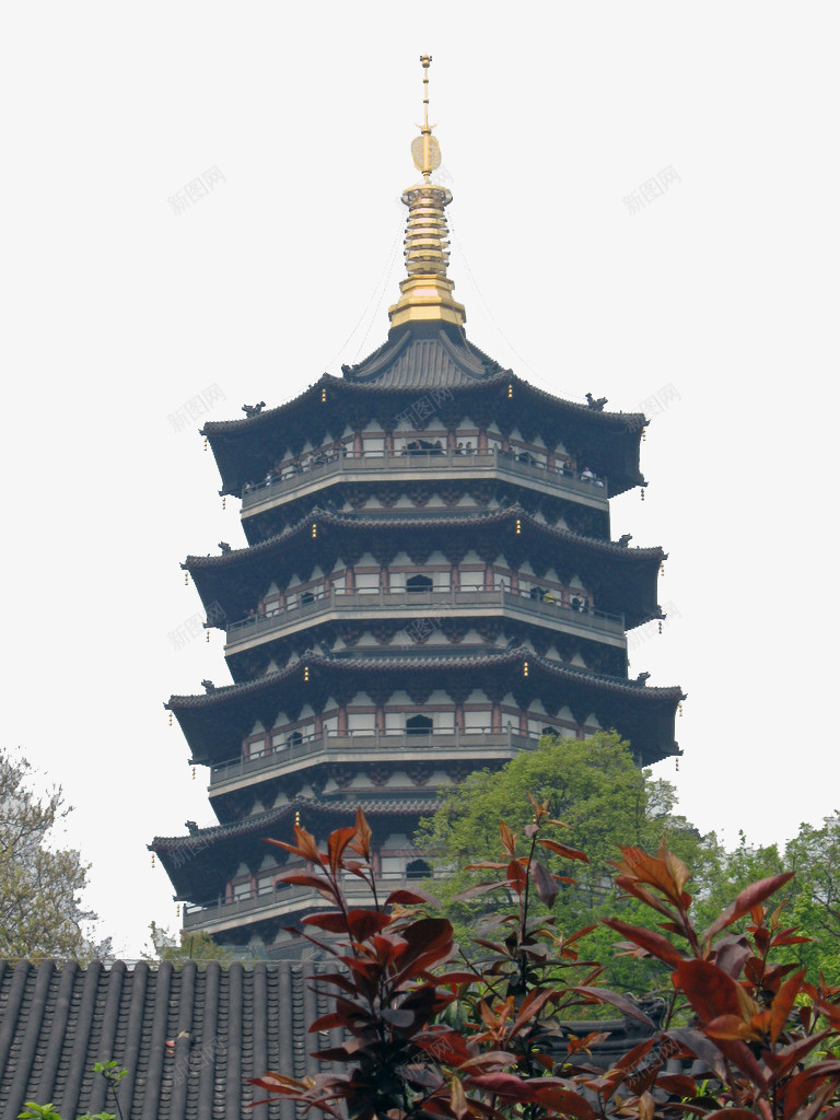 白塔景色png免抠素材_88icon https://88icon.com 建筑 房屋 杭州 杭州建筑 水乡 美景