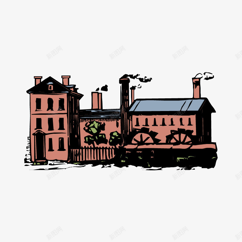 卡通手绘彩色的房屋png免抠素材_88icon https://88icon.com 创意 动漫动画 卡通手绘 彩色的 房屋 楼房 装饰