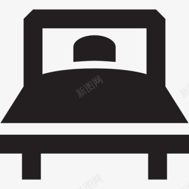 单体酒店床图标图标