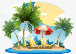 伞海边沙滩度假高清图片