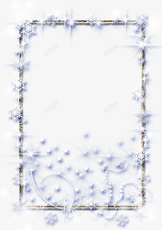 雪花相框png免抠素材_88icon https://88icon.com 实用 白色 相框 雪花