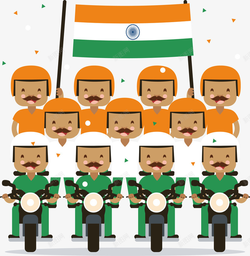 印度摩托车队国旗海报png免抠素材_88icon https://88icon.com 印度 印度国庆 印度国旗 印度车队 摩托车 矢量png