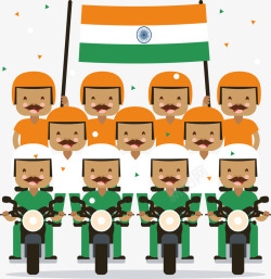 摩托车队印度摩托车队国旗海报高清图片