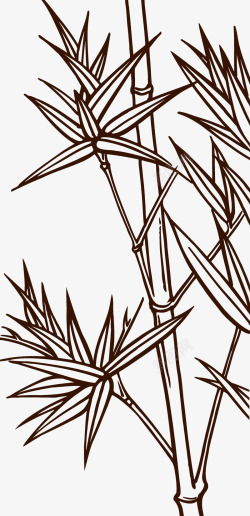 竹杆线条竹子矢量图高清图片