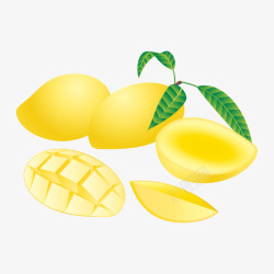 美味的黄色芒果矢量图素材