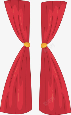 新年红窗帘子手拉帘子闭幕帘子矢量图高清图片
