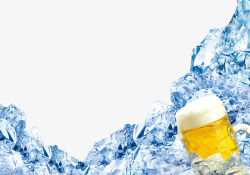 冰爽夏季狂欢大聚惠啤酒冰块高清图片