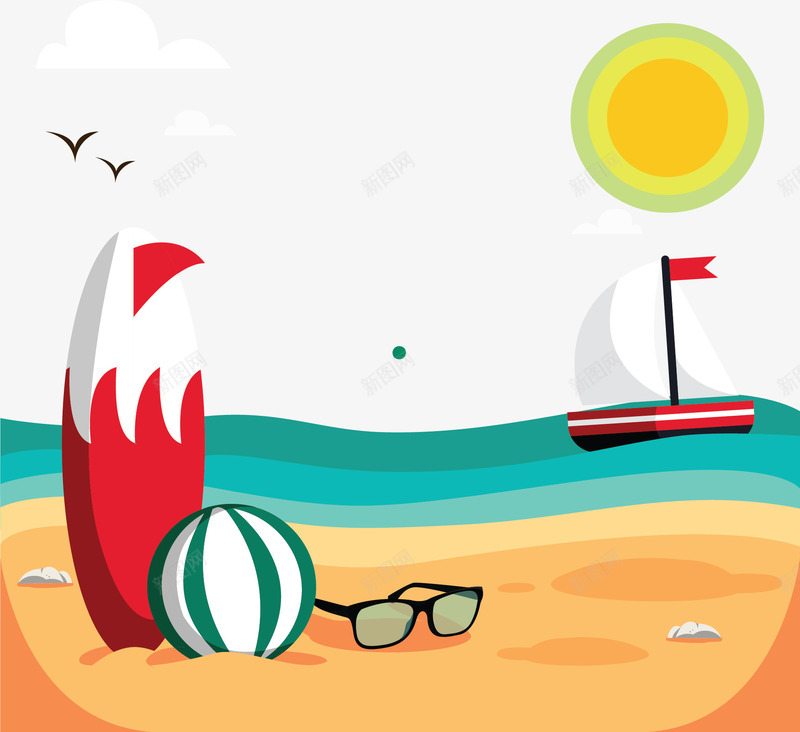 夏日海边沙滩度假矢量图ai免抠素材_88icon https://88icon.com 夏日海边 沙滩 沙滩度假 海边 海边沙滩 矢量png 矢量图
