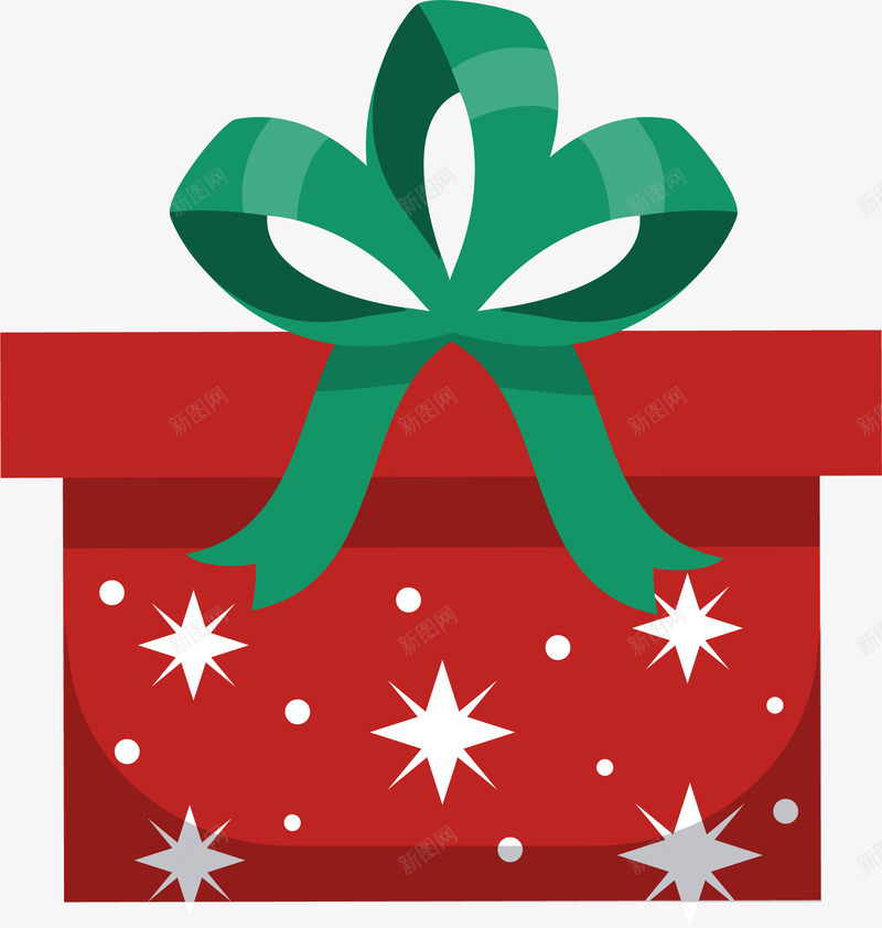 圣诞礼物盒装饰png免抠素材_88icon https://88icon.com 卡通装饰 圣诞礼盒 圣诞节 扁平化 矢量图案 简约雪花